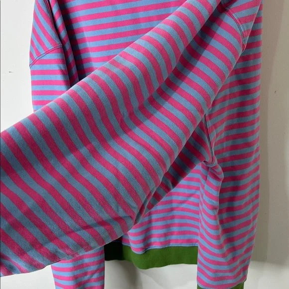 NATURAL LIFE Pink & Blue Striped Sweatshirt with Green Trim - Picture 14 of 15
